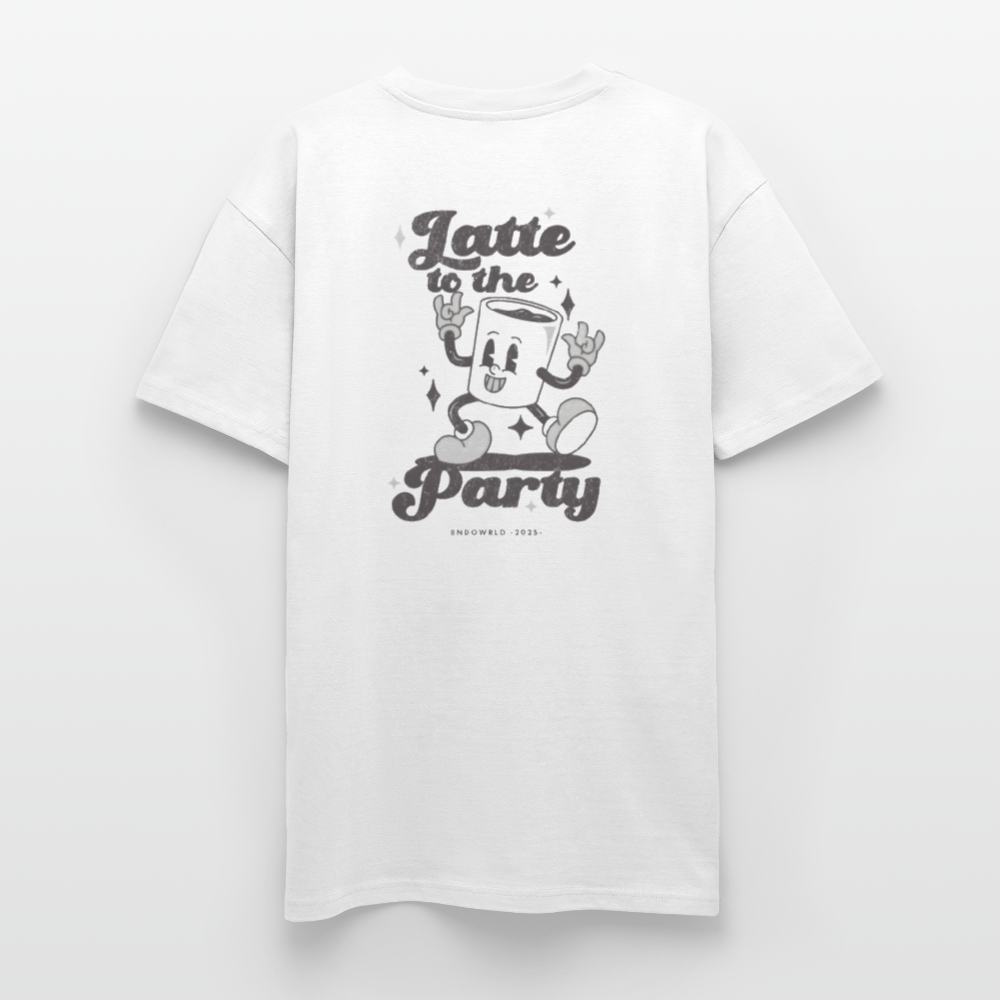 LATTE TO THE PARTY Oversized T-Shirt Unisex - white