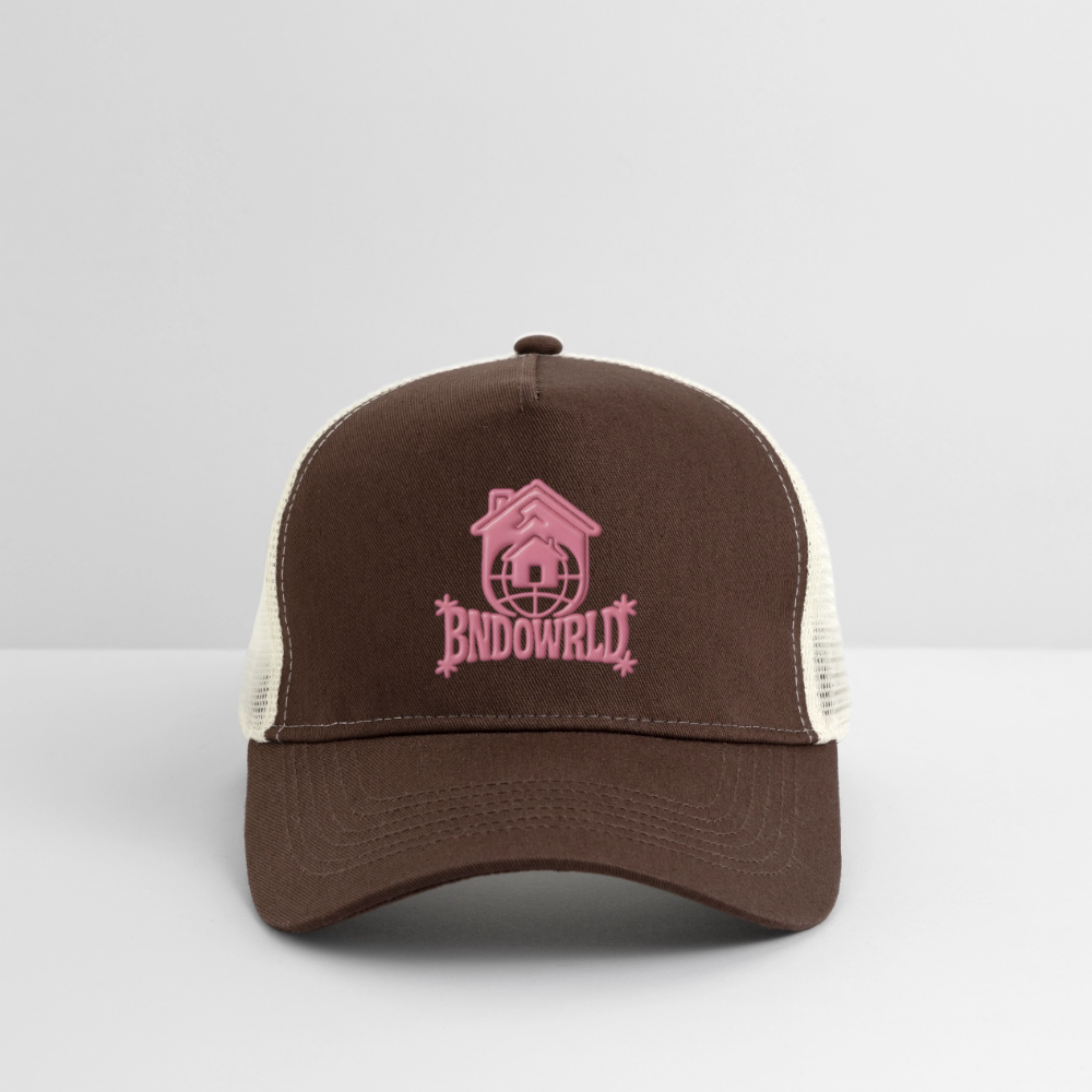 BNDOWRLD Logo Trucker Cap - brown/beige