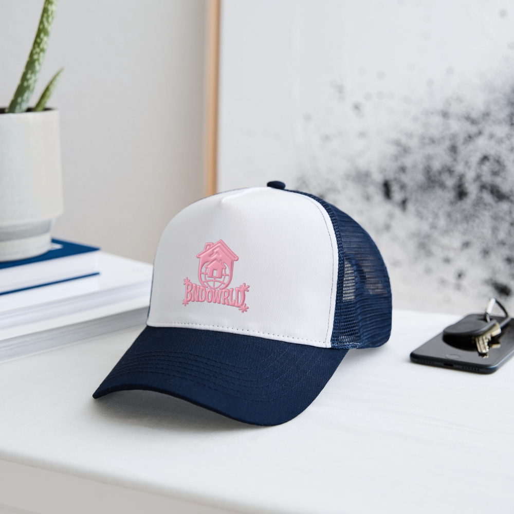 BNDOWRLD Logo Trucker Cap - white/navy
