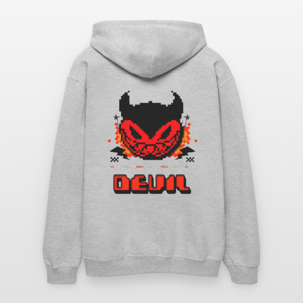 DEVIL Hoodie - Hellgrau meliert