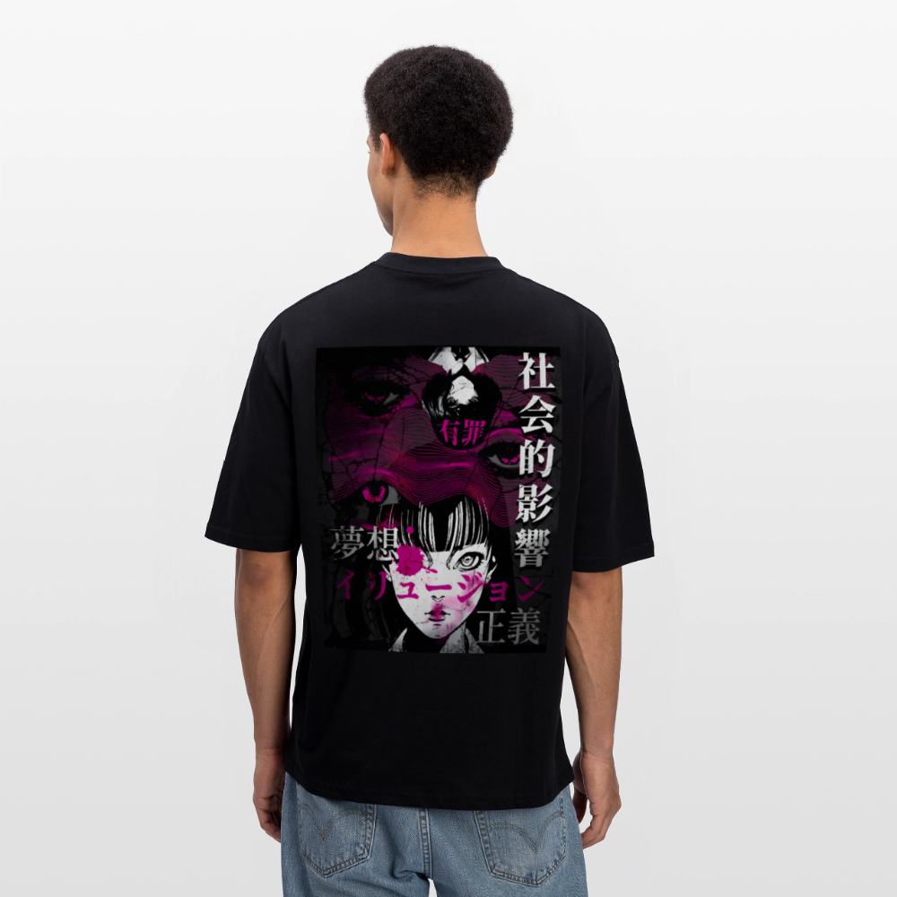 Anime Oversized T-Shirt - Schwarz
