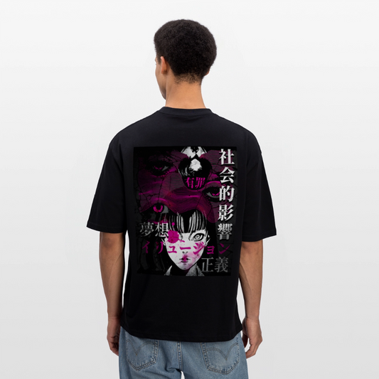 Anime Oversized T-Shirt - Schwarz