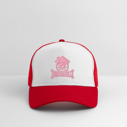 BNDOWRLD Logo Trucker Cap - white/red