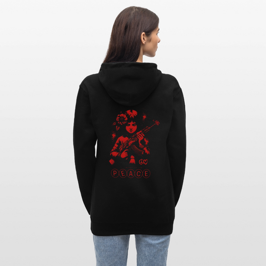 Unisex PEACE Midweight Hoodie - Schwarz