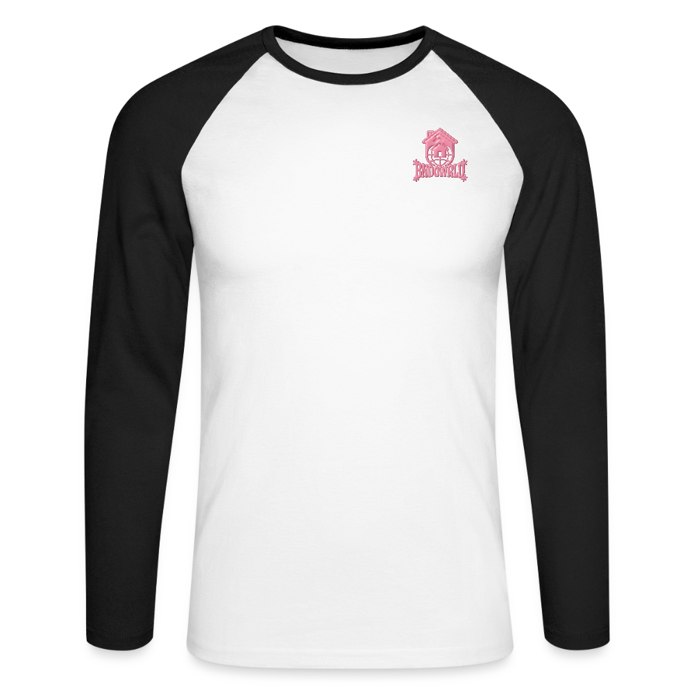 Männer Baseballshirt langarm - Weiß/Schwarz