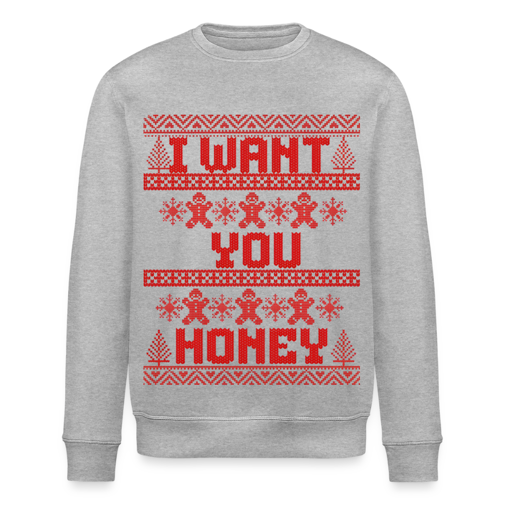 I WANT YOU Unisex Bio-Sweatshirt - Grau meliert