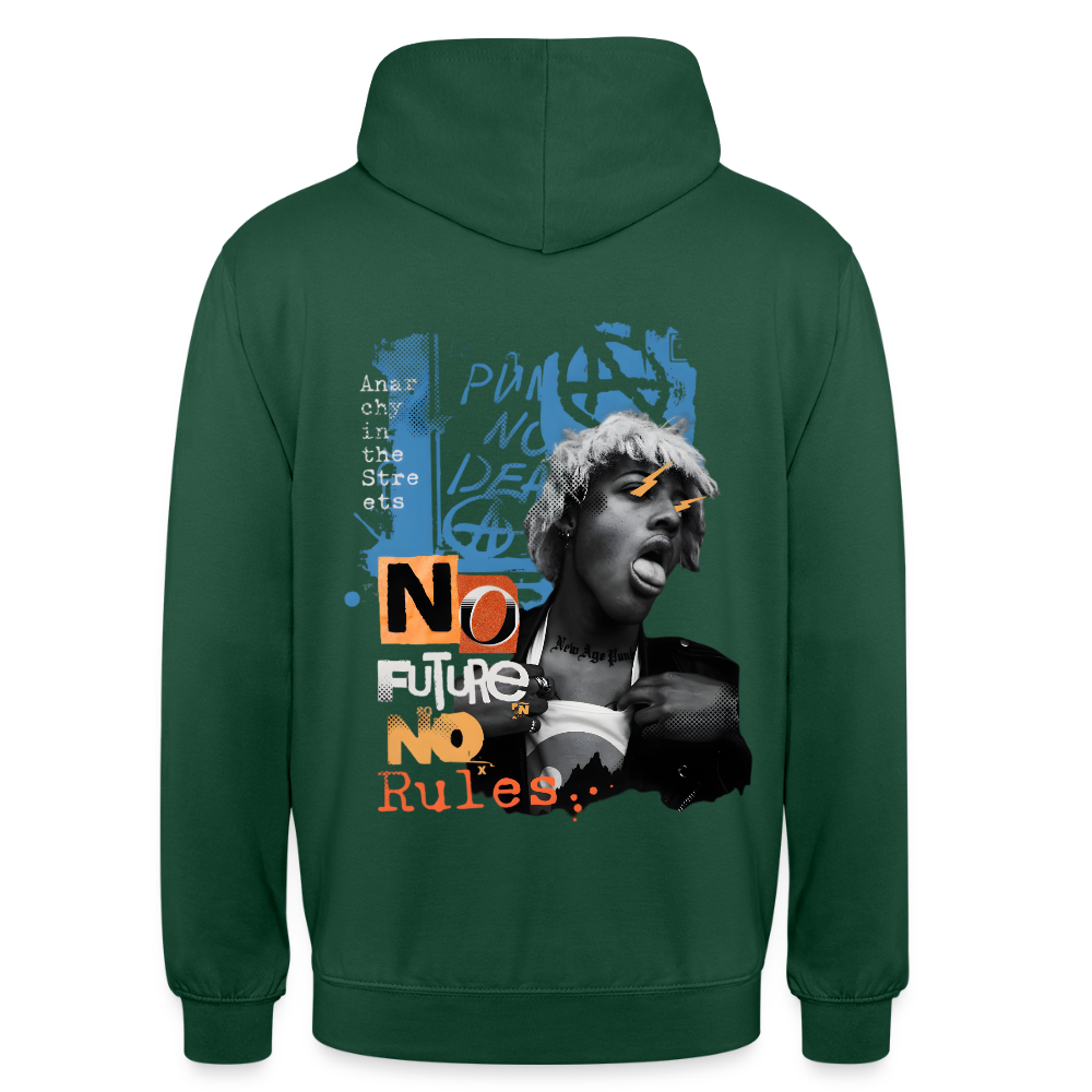 NO FUTURE NO RULES Unisex Hoodie - Flaschengrün