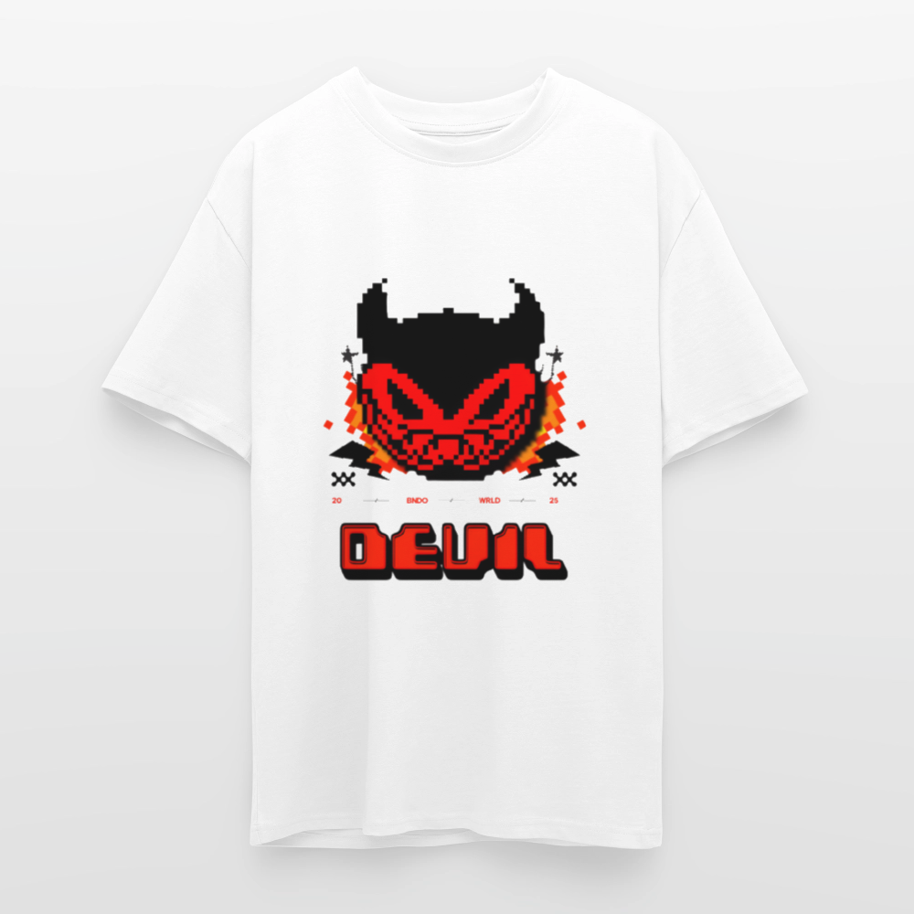 Retro Devil Heavy Oversize T-Shirt - Weiß