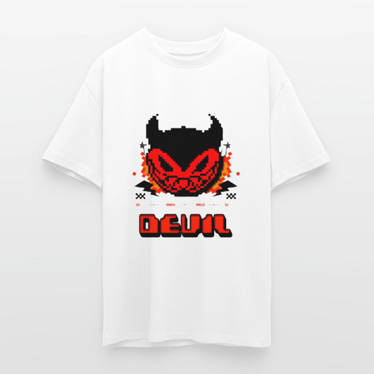Retro Devil Heavy Oversize T-Shirt - Weiß