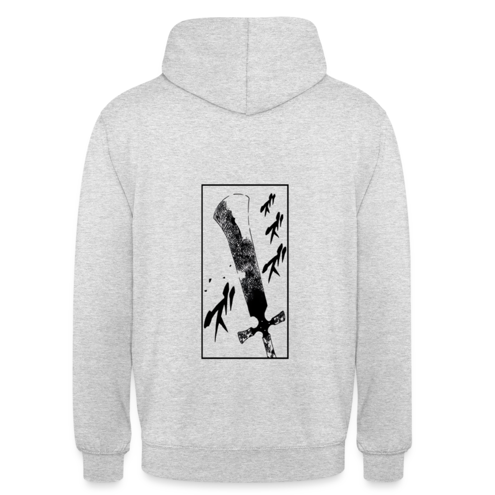 Anime Unisex Hoodie - Hellgrau meliert