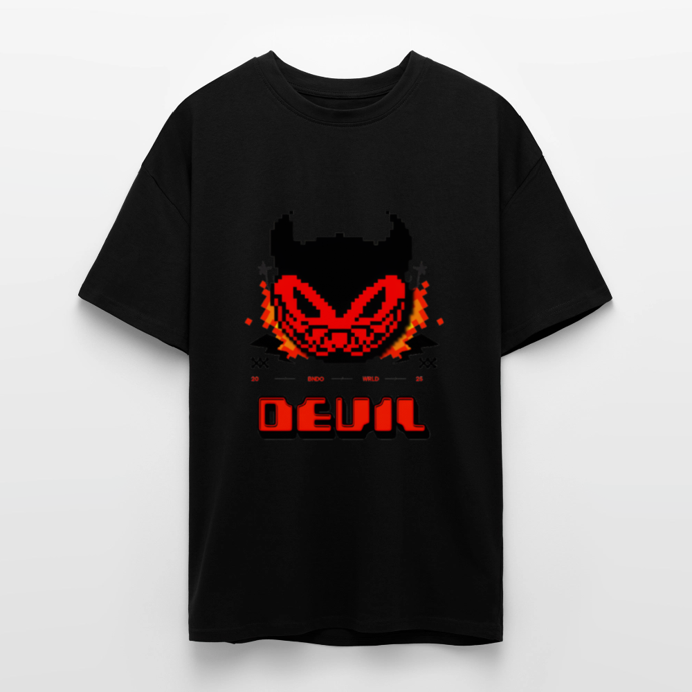 Retro Devil Heavy Oversize T-Shirt - Schwarz