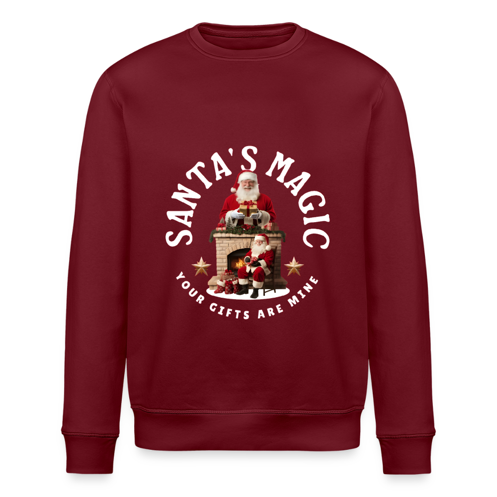 SANTA MAGIC Unisex Bio-Sweatshirt - Burgunderrot