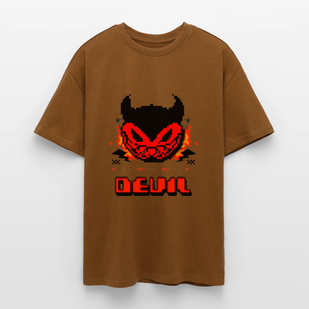 Retro Devil Heavy Oversize T-Shirt - Toffee