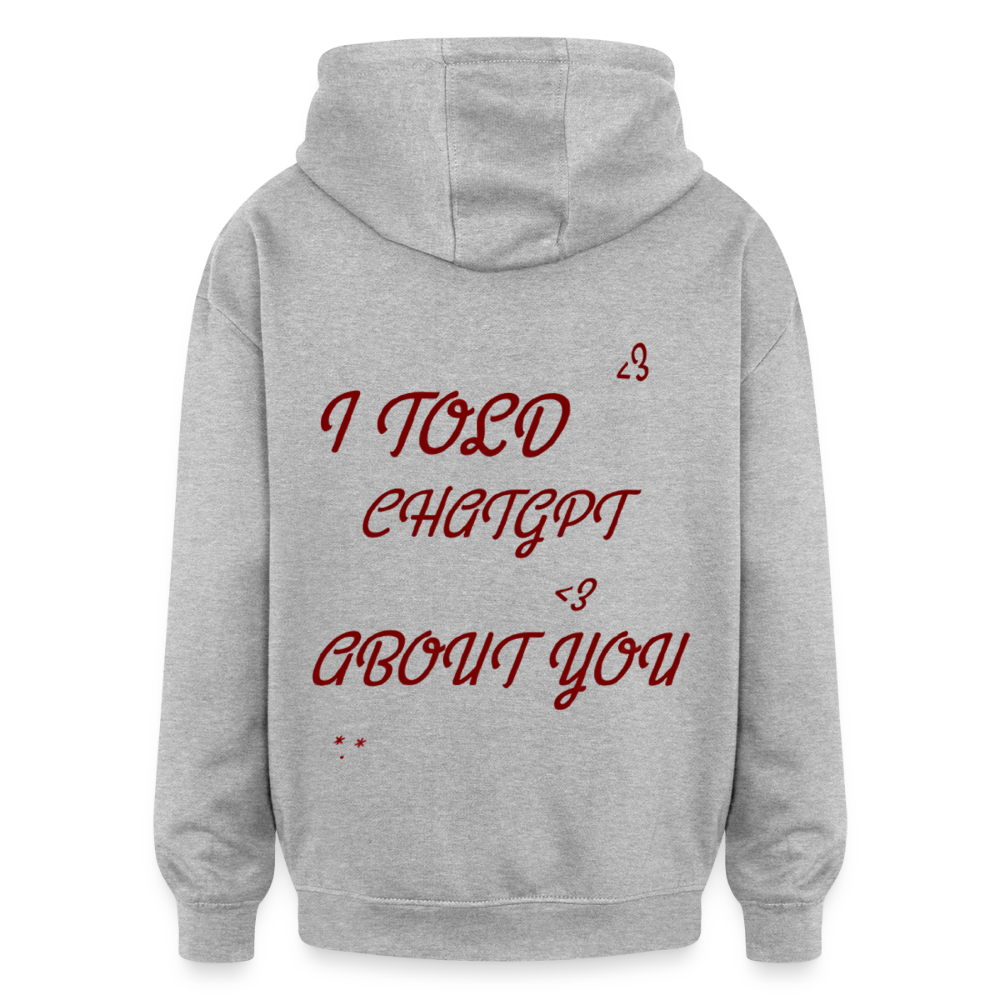 Oversized Unisex Hoodie - Grau meliert