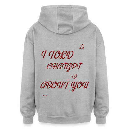 Oversized Unisex Hoodie - Grau meliert