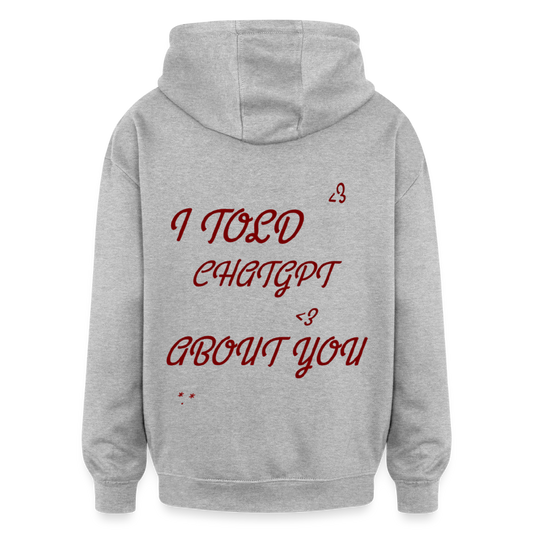 Oversized Unisex Hoodie - Grau meliert