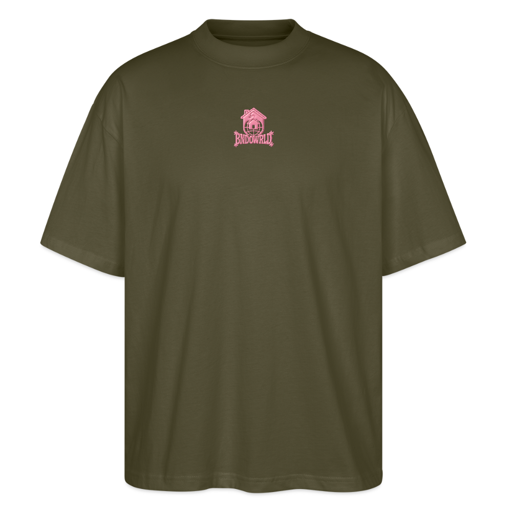 BNDOWRLD Logo Oversidze T-Shirt UNISEX - khaki
