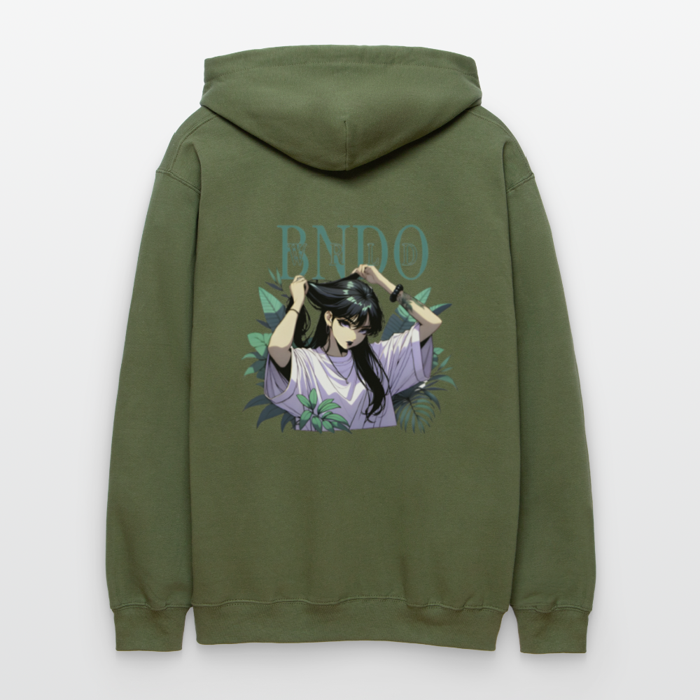 Unisex Anime Hoodie - Militärgrün