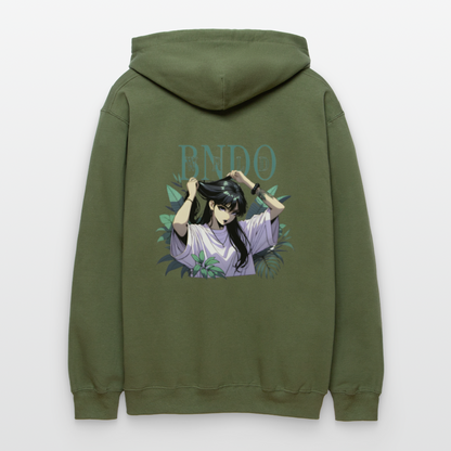 Unisex Anime Hoodie - Militärgrün