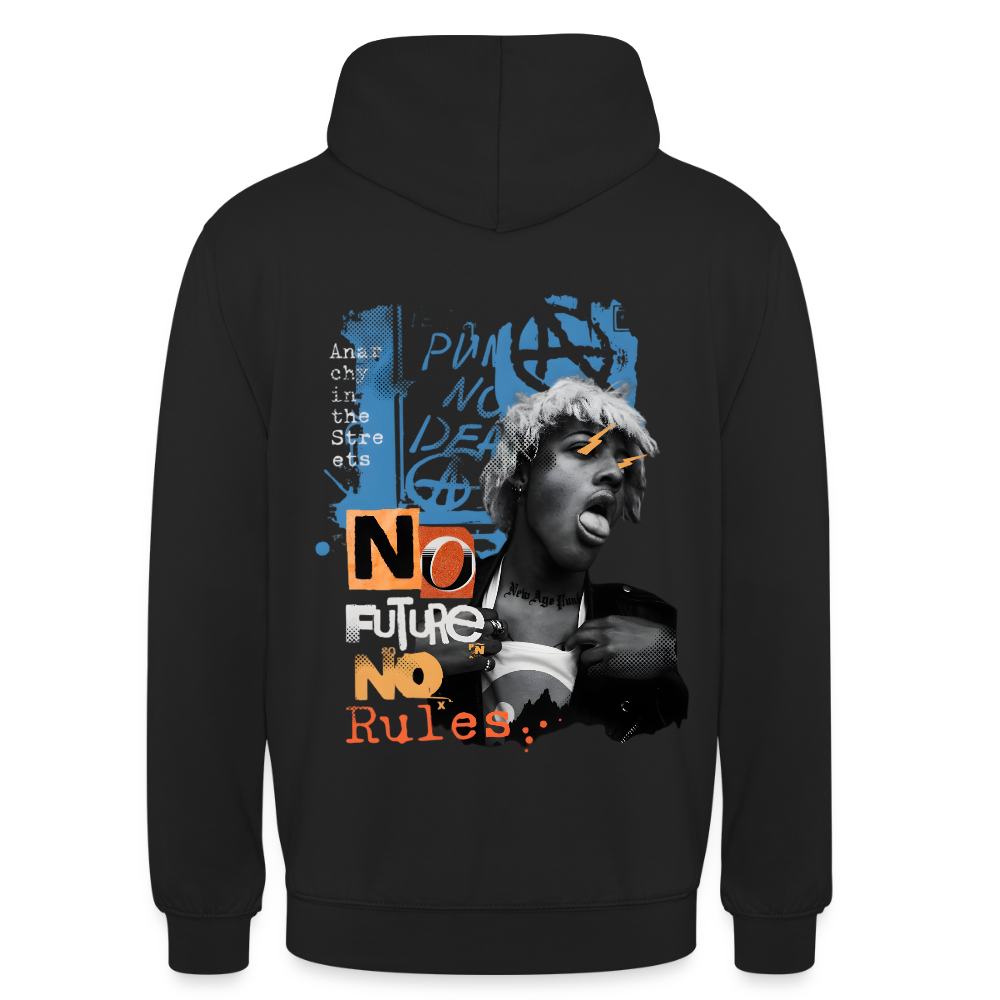 NO FUTURE NO RULES Unisex Hoodie - Schwarz