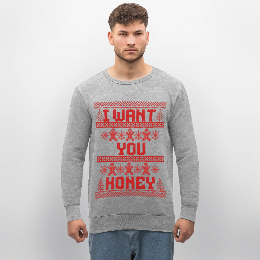 I WANT YOU Unisex Bio-Sweatshirt - Grau meliert