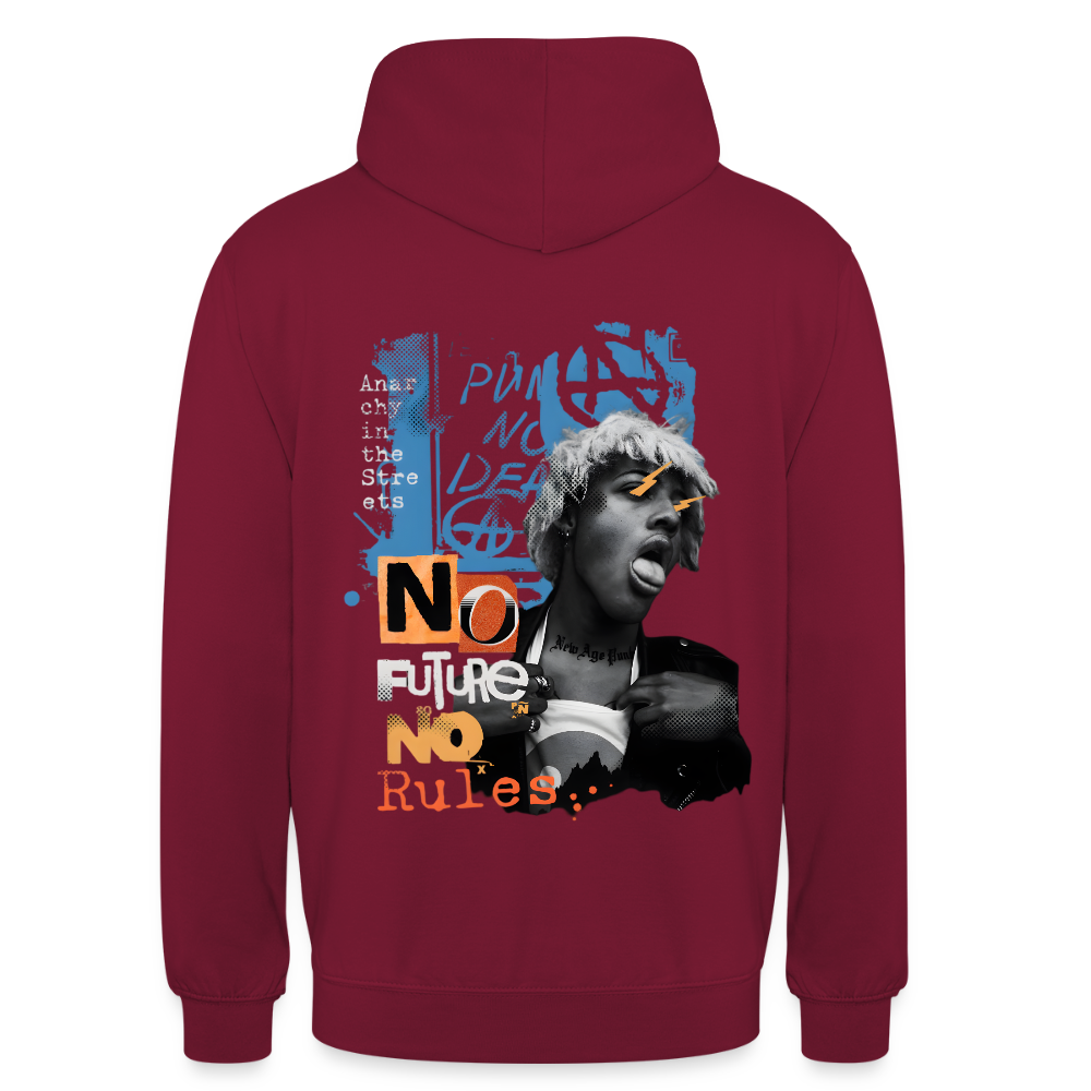 NO FUTURE NO RULES Unisex Hoodie - Bordeaux