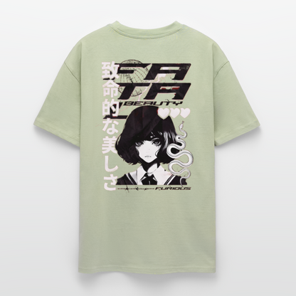 Heavy Anime Oversize T-Shirt - Leichtes Salbeigrün 